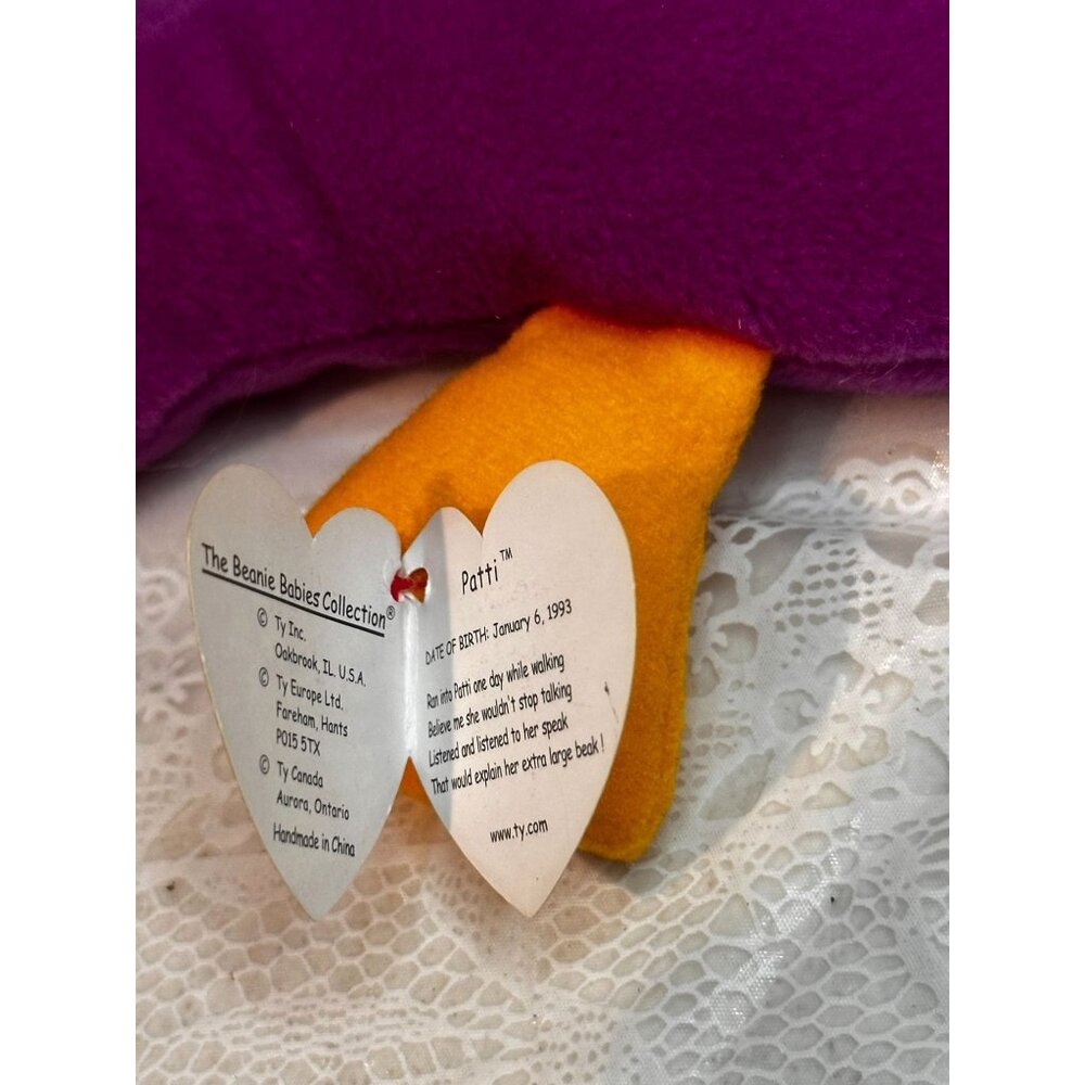 Ty Beanie Baby Patti The Platypus Fuchsia Plush Collectible Hang Tag 4025 - Picture 5 of 5